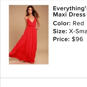 Lulus Red halter maxi dress